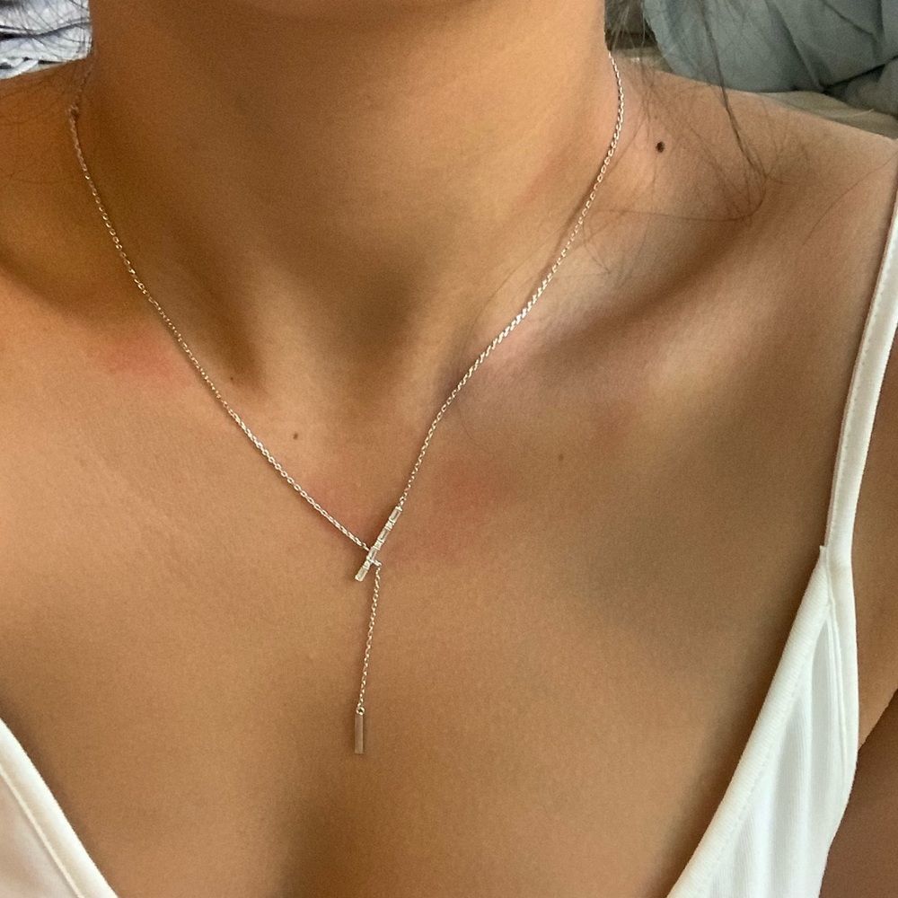 Silver bar necklace